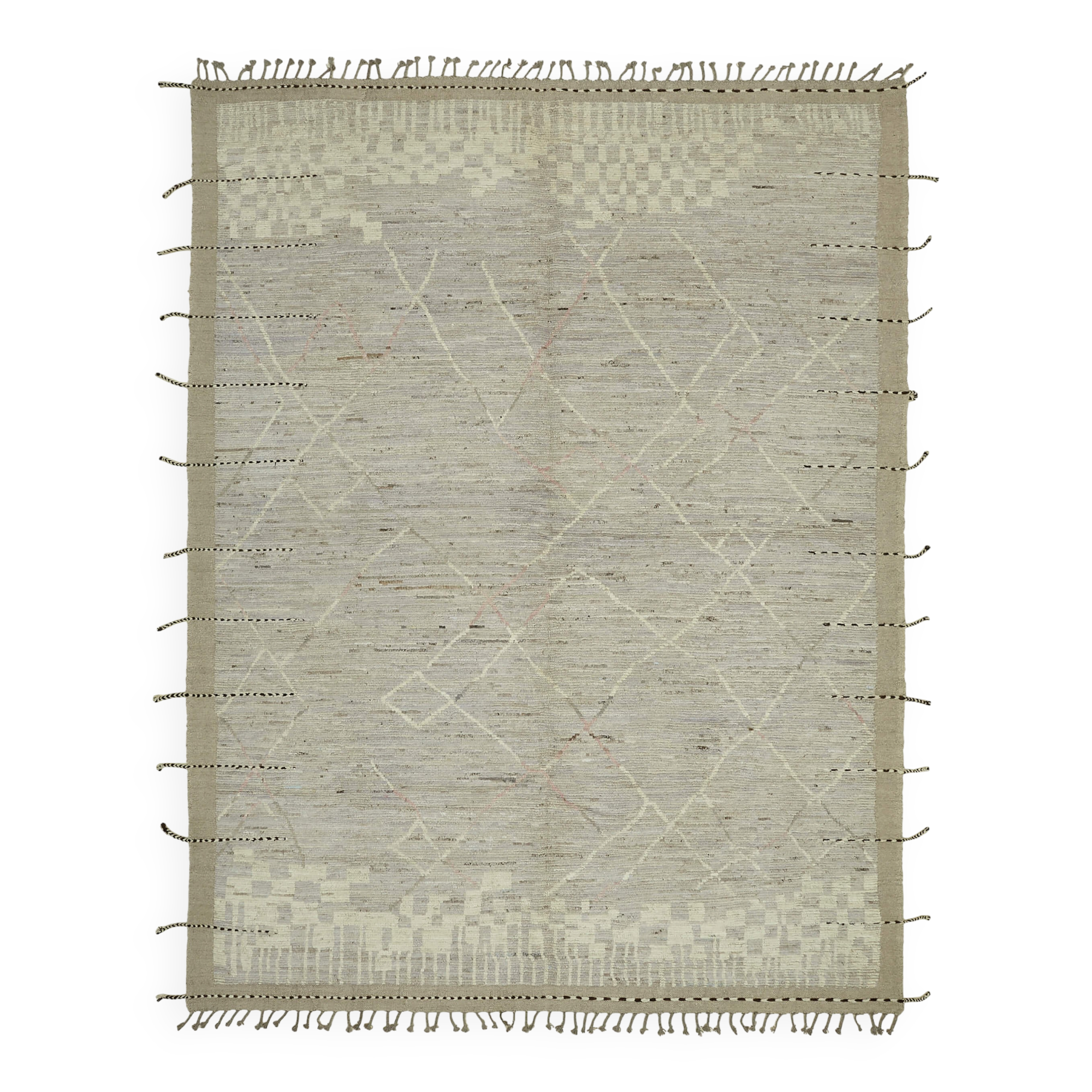 Handmade Turkish One of a Kind 290 cm x 374 cm Beige Wool Carpet