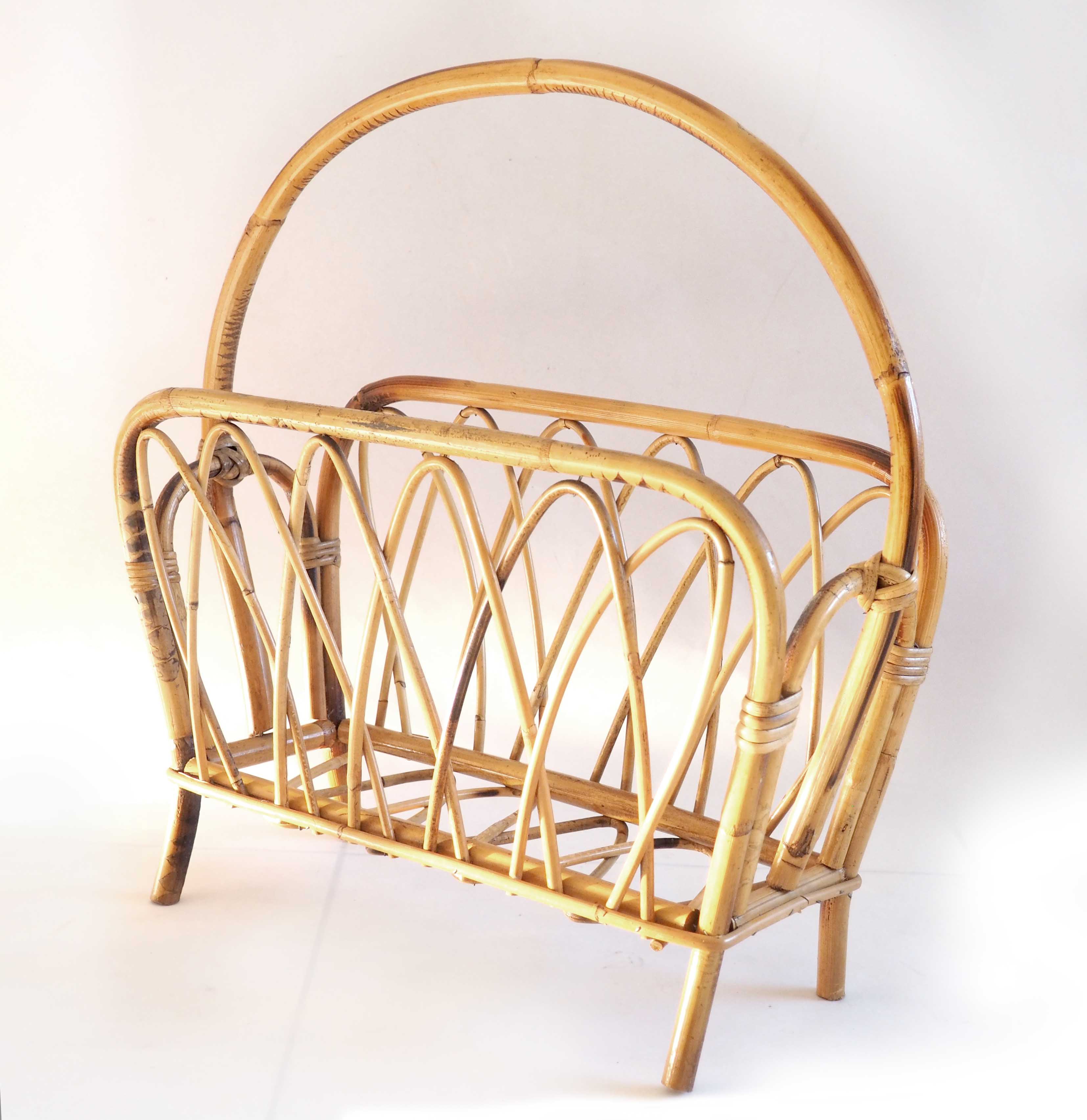 Rattan magazine holder