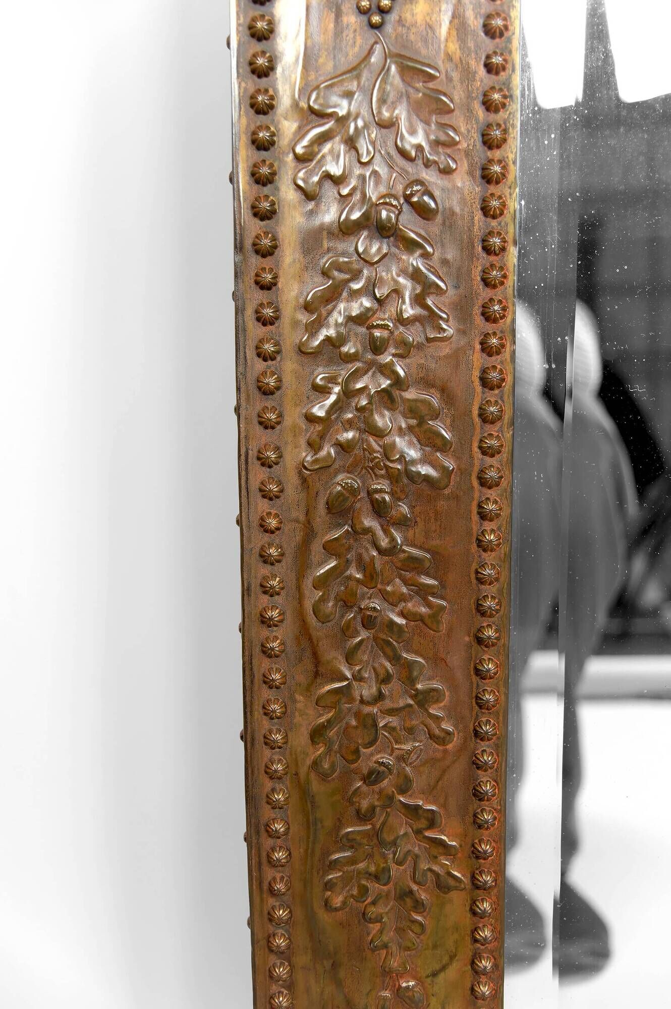 Art Nouveau mirror, "The French Rooster Triumphant over the German Eagle", 1916