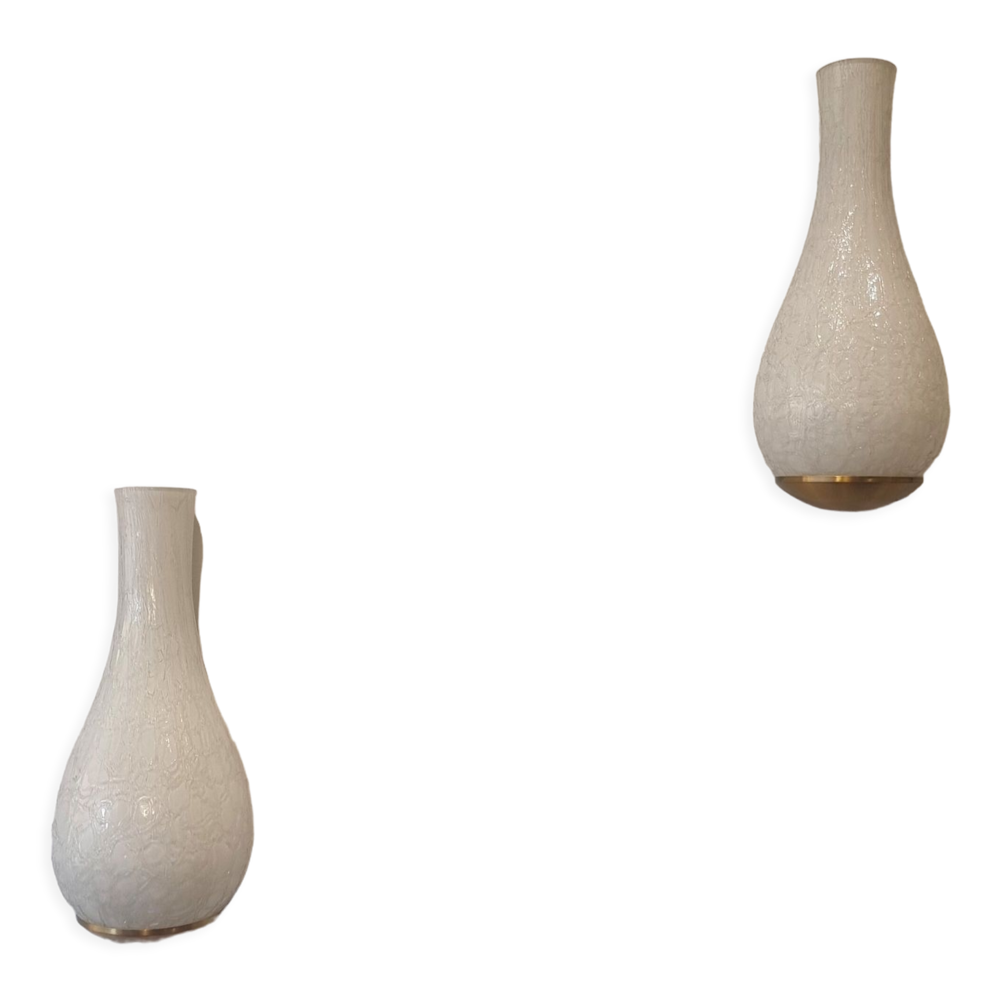Pair of egg sconces by Jean Perzel - Atelier Perzel - Glass & Brass - ca 1940