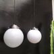 2 suspensions boules opalines