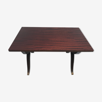 Table basse style empire en bois placage et laiton