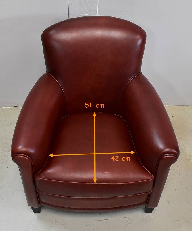 Pair of Small Club Armchairs in Sheepskin - Reproduction