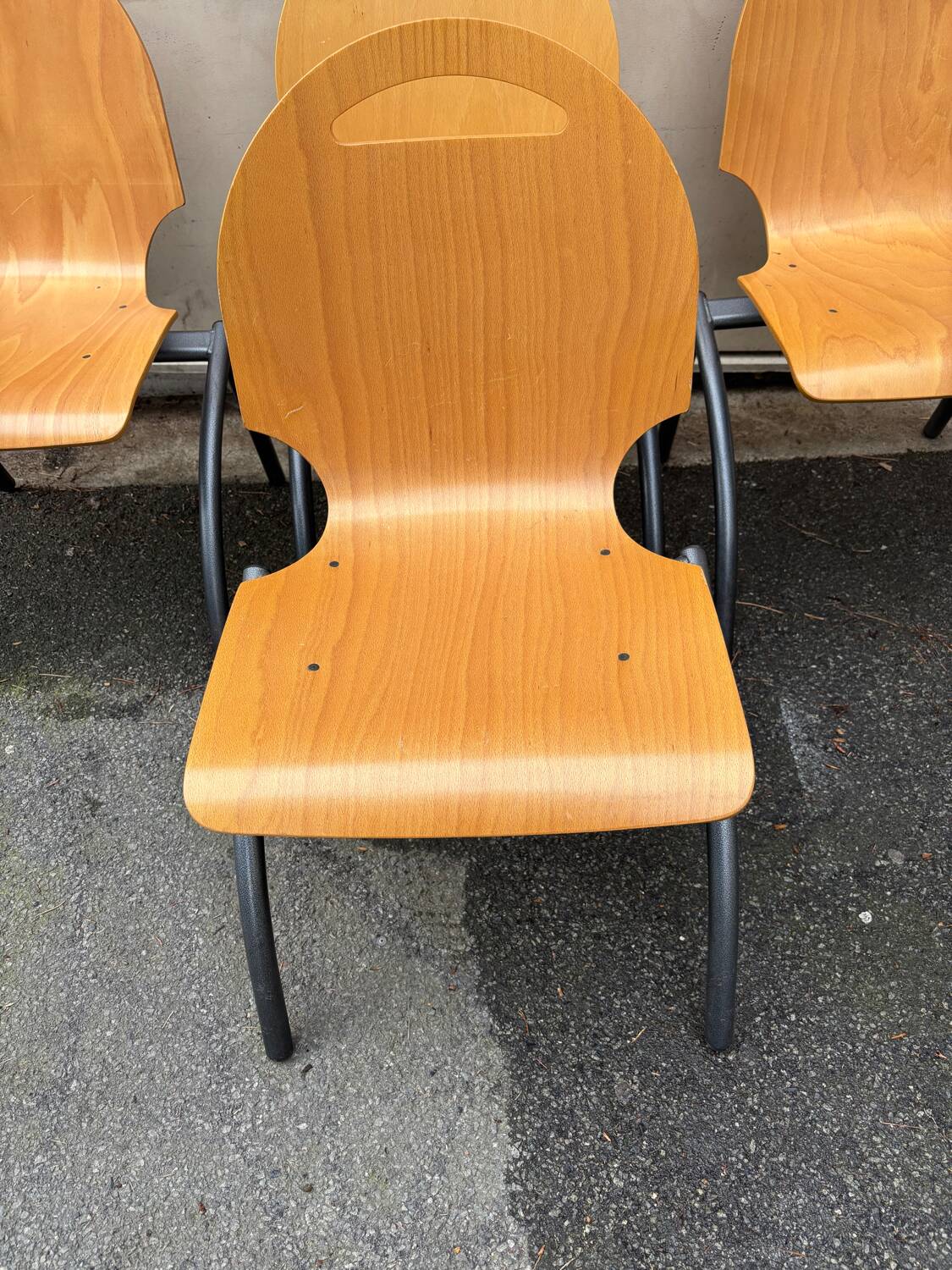 Set of 4 industrial style chairs