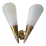 Wall lamp in brass and plastic