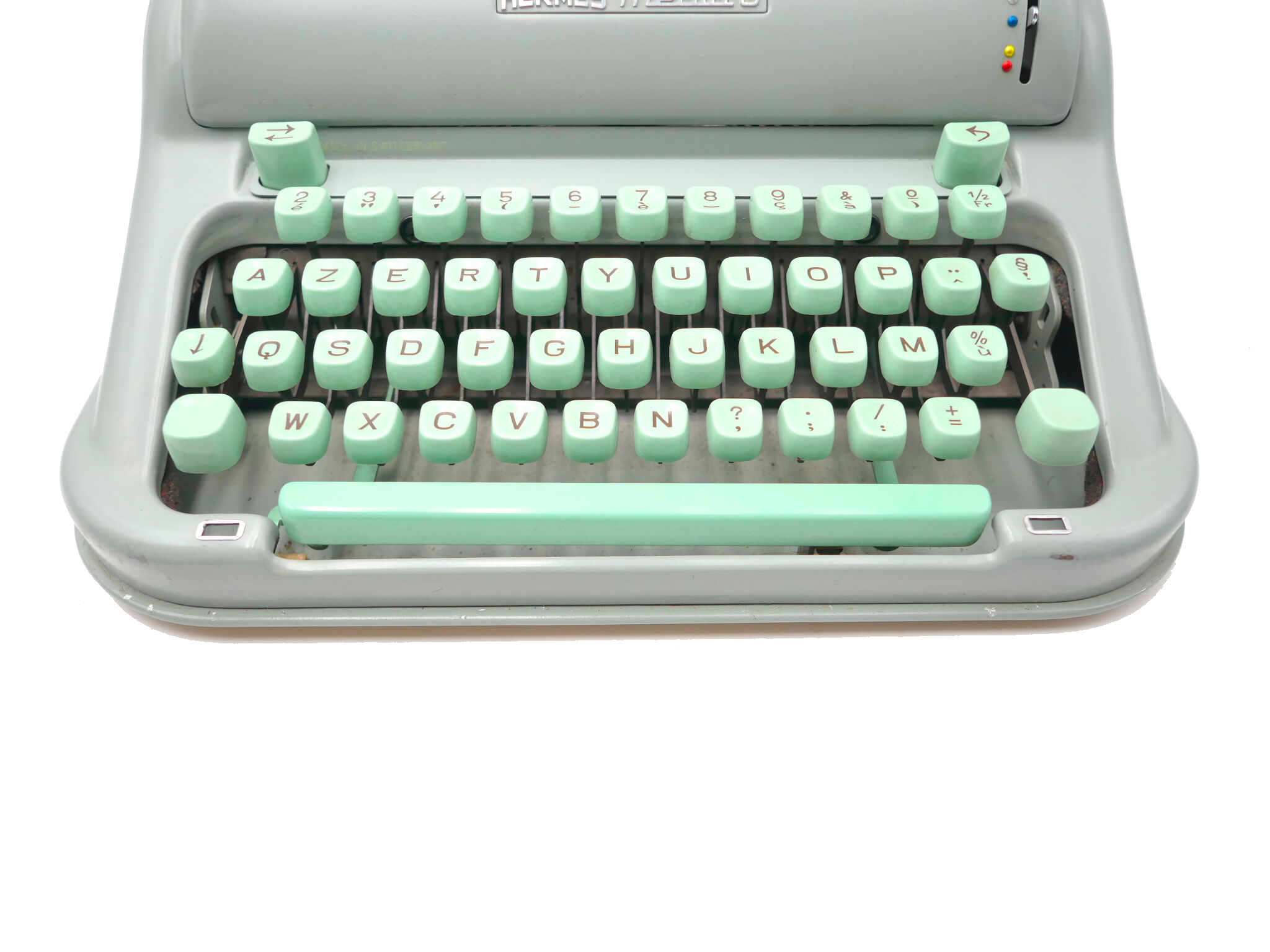 Hermes 3000 Green Typewriter Revised with New Ribbon