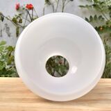 Large vintage lampshade in white opaline