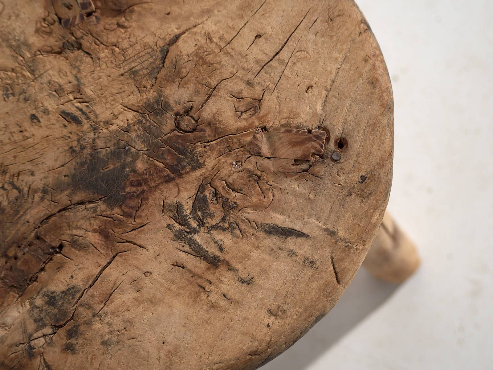 Antique solid wood stool (c.1900)