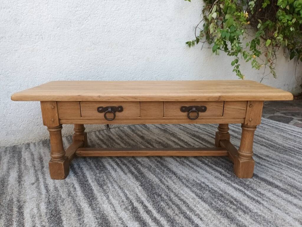 Solid oak farmhouse coffee table