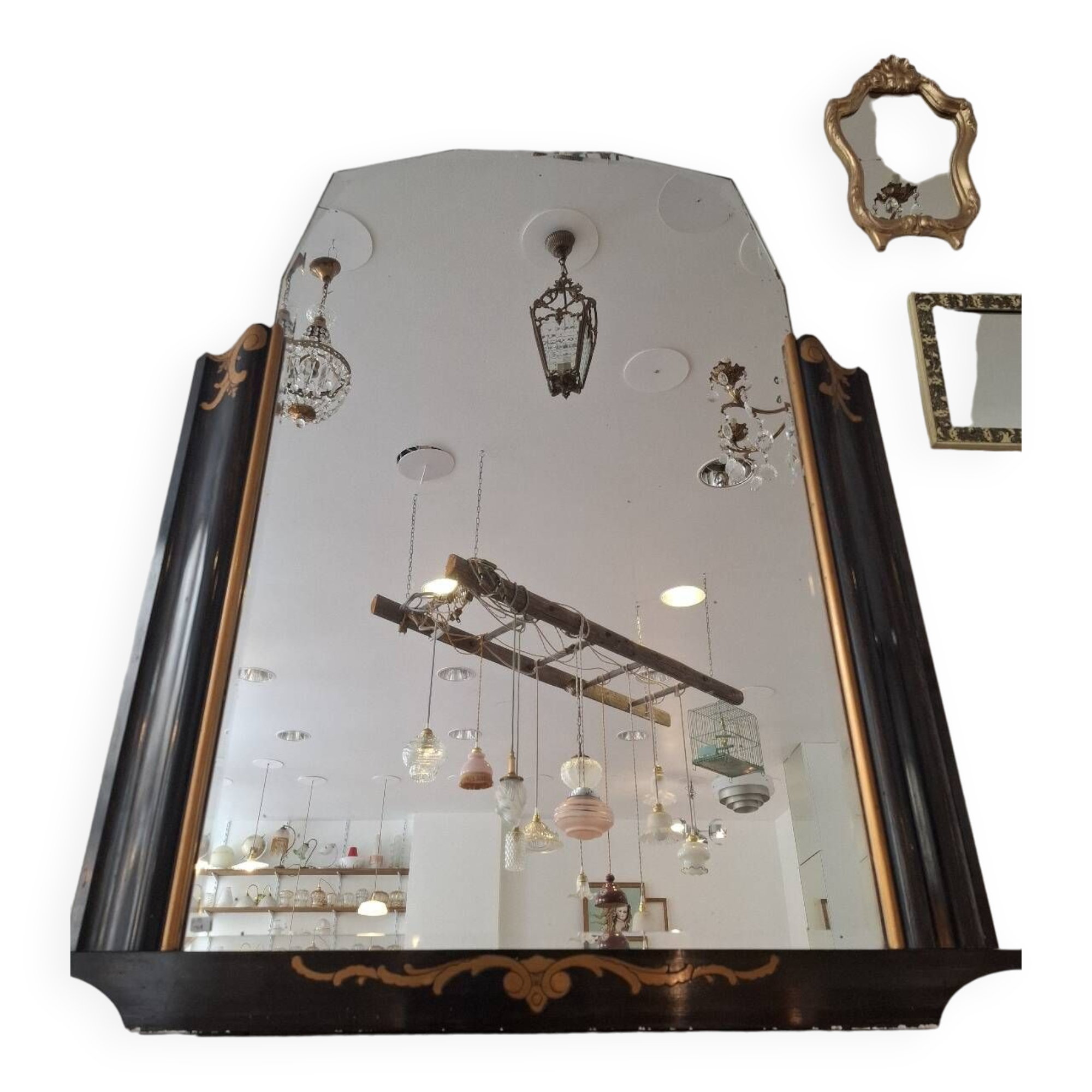 Large art deco mirror to stand