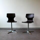 Pair of evolutionary chairs pae Adam Stegner for Flötotto Pagholz, 70's