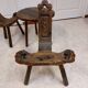 Coffee set coffee table and tripod low chairs - Spanish brutalist design - 1950s