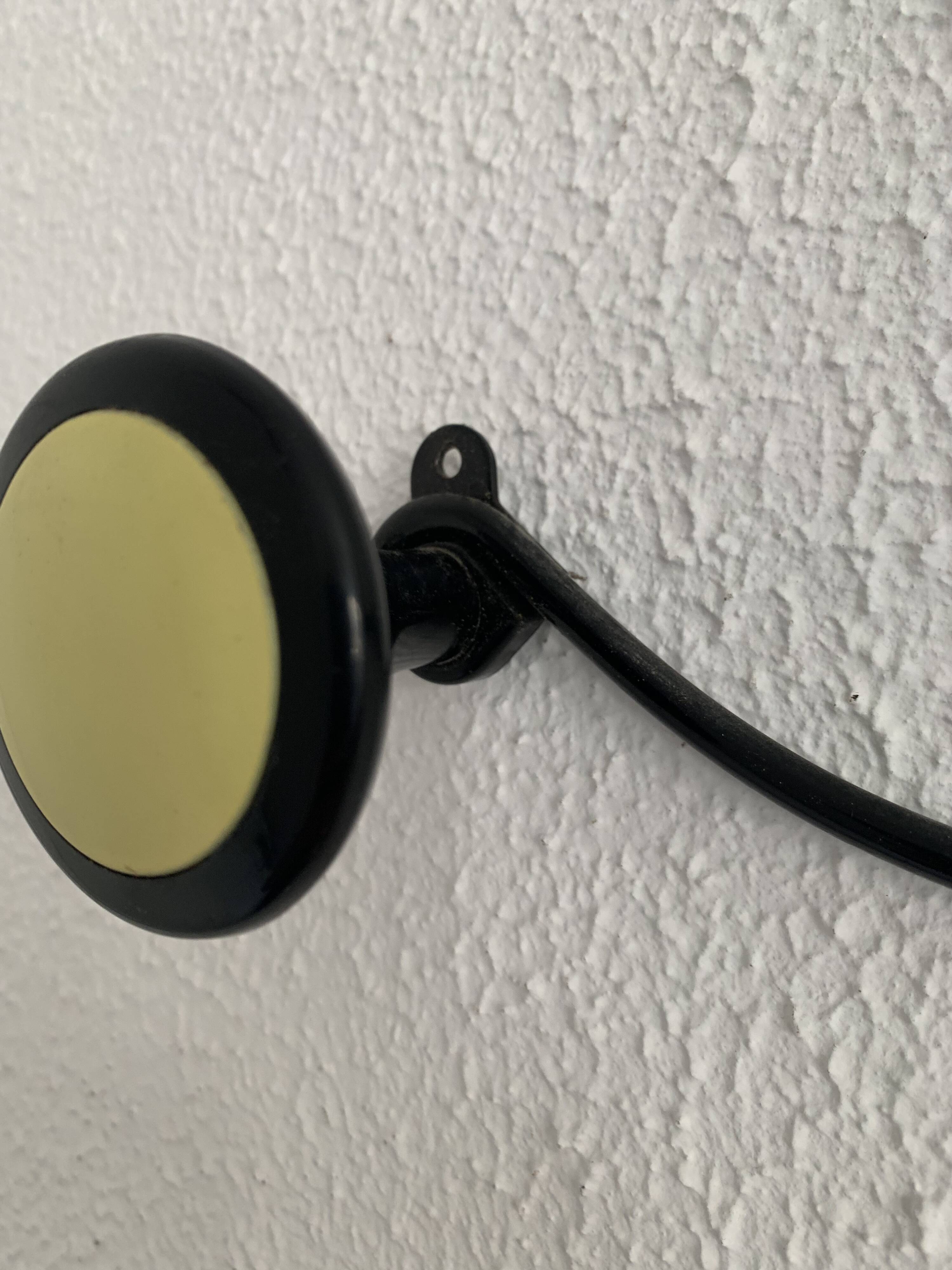 Vintage 1960s coat rack yellow banana mural 4 hooks - 65 x 7 cm