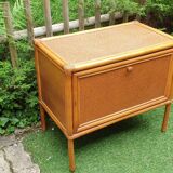 Buffet chest of drawers in bamboo rattan and canework