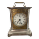 Horloge, pendule d'officier, laiton, pendule voyage, réveil, cadran, vitres latérales, restaurée