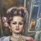 Splendido Dipinto d’Autore Franco Rispoli Scuola Napoletana Rittratto Femmi