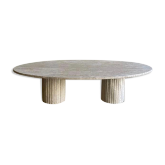 Table basse ovale Calypso - 130 x 70 - travertin naturel