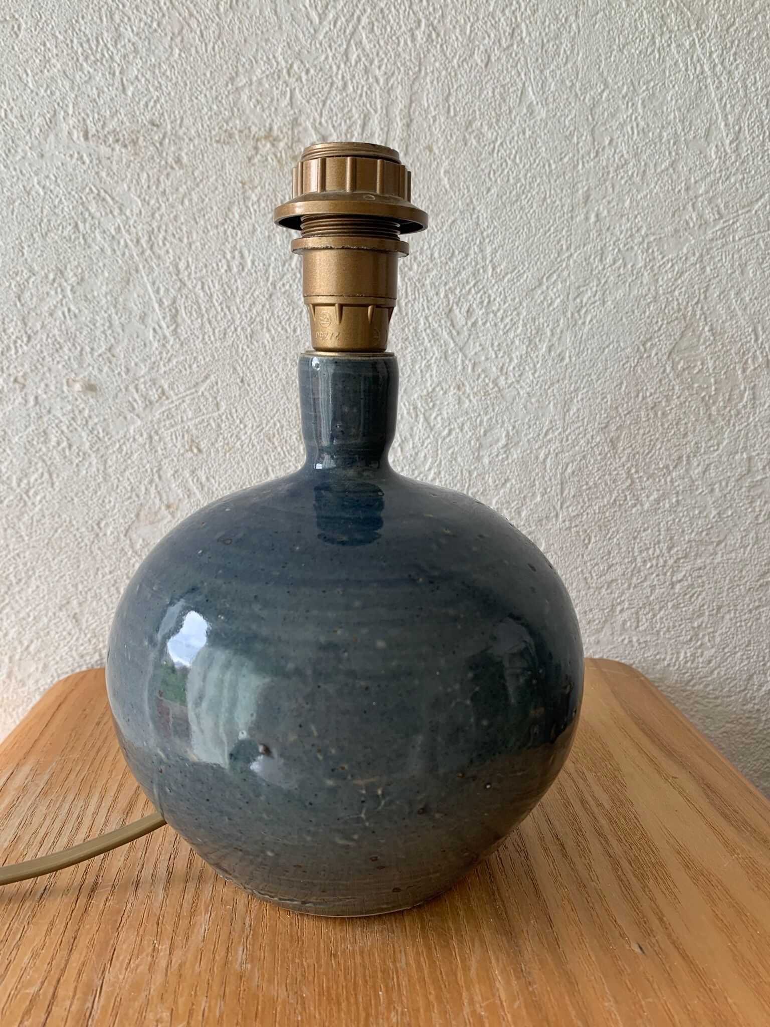 Baudat blue enamel stoneware lamp