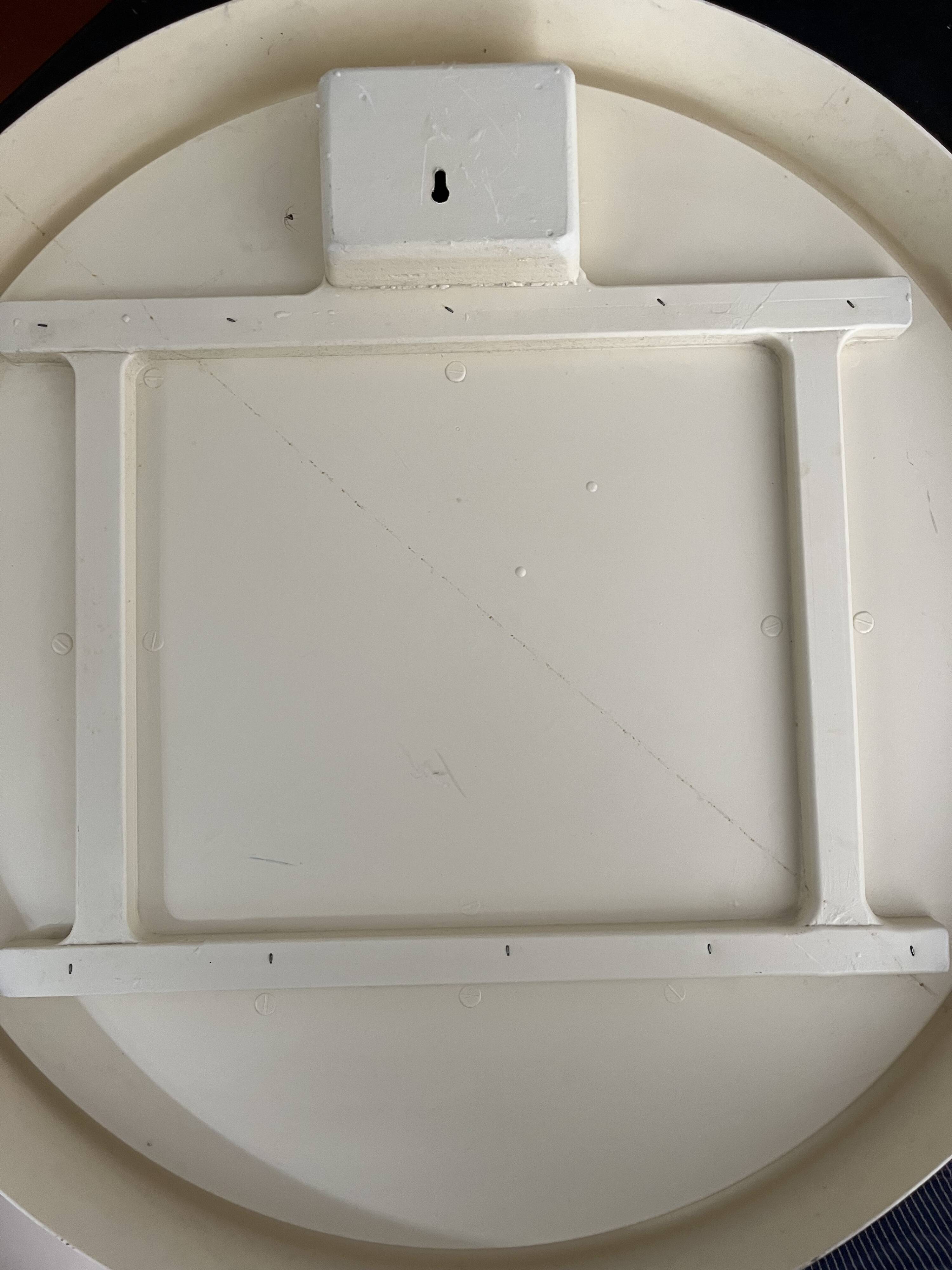 Vintage round mirror from the 70s - cream plastic/resin frame - Ø61cm