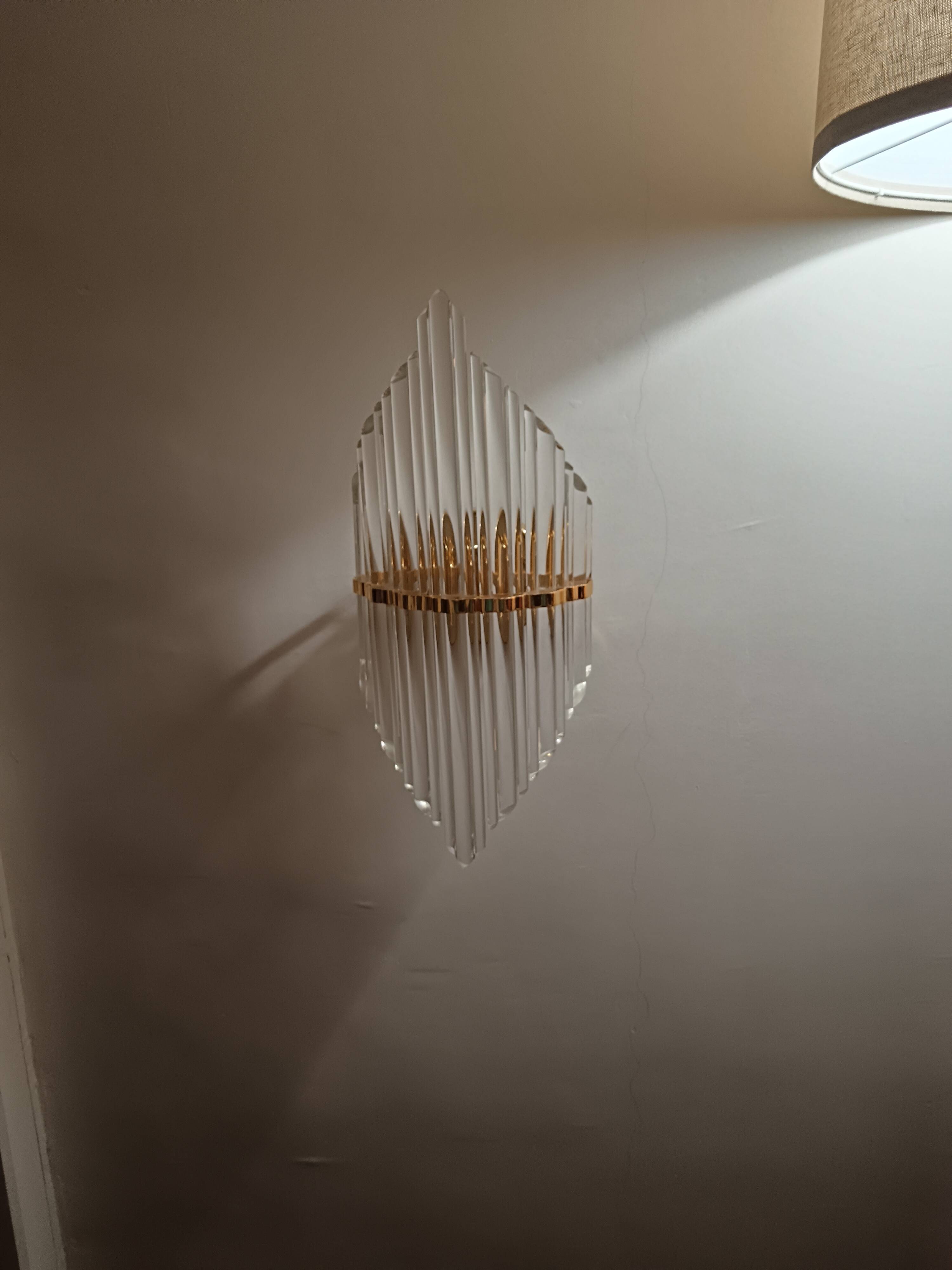 Applique Murale en Verre de Cristal. Style Venini