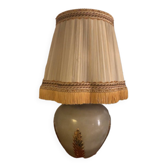 Gray enameled ceramic lamp and gold leaf Louis Drimmer
