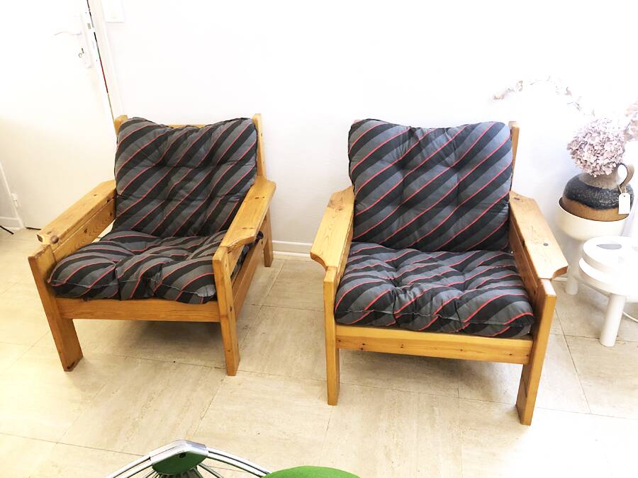 Pair of Scandinavian armchairs, 1970