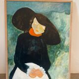 Portrait de femme signé
