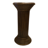 Vintage rattan plant pedestal