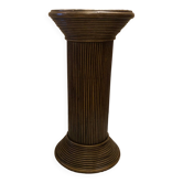 Vintage rattan plant pedestal