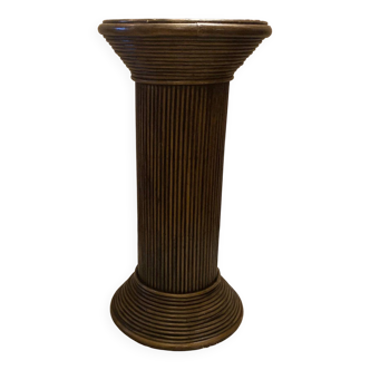Vintage rattan plant pedestal