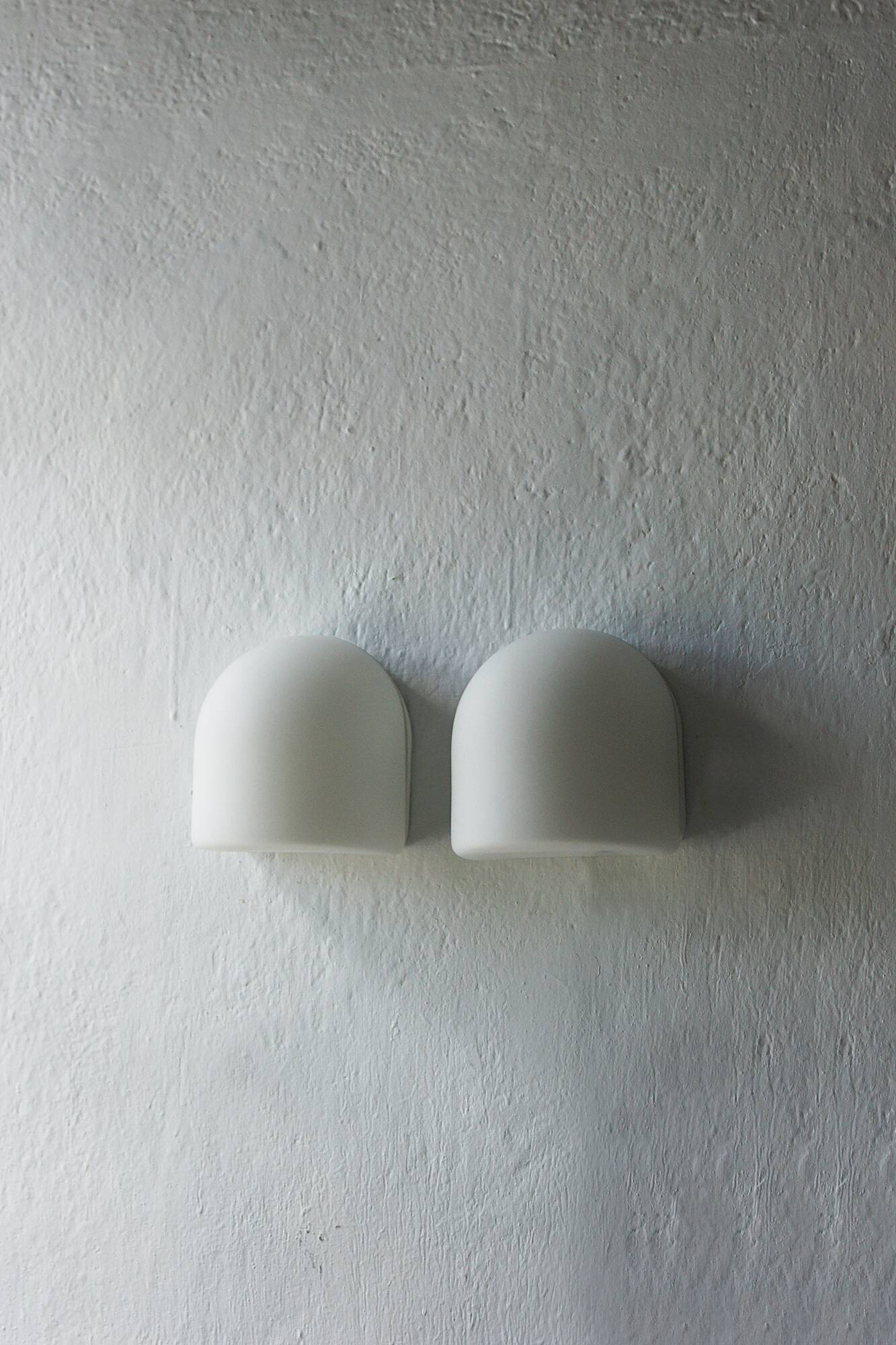 Opaline Wall Lamps by Staff Leuchten, Set of 2