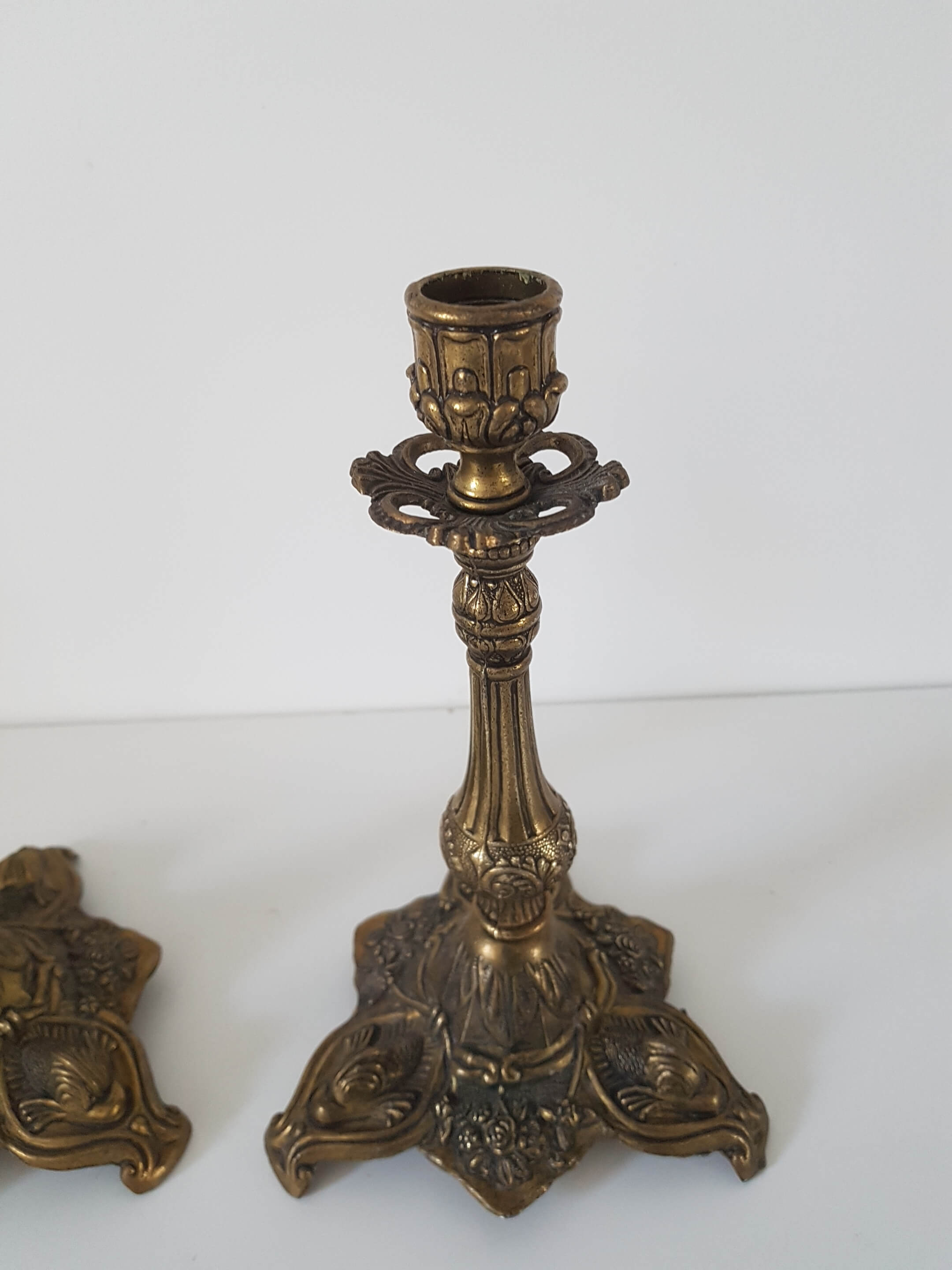 Pair of brass candlesticks