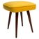 Mustard velvet stool, Mid-Century, Poland, 1960s