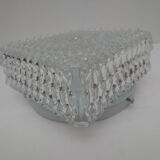 Ceiling lamp or wall lamp, square shaped in carved glass brand