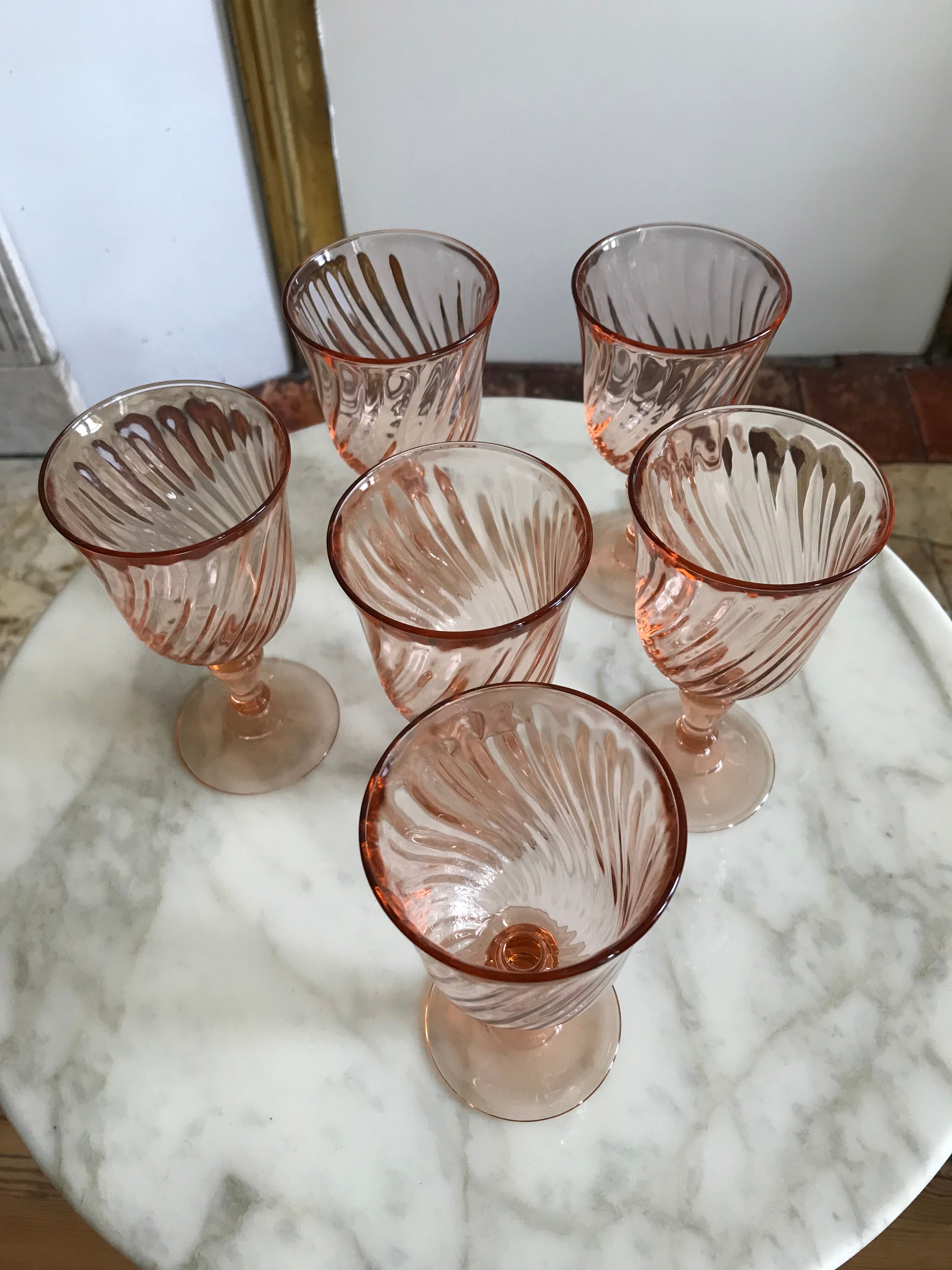 Series of 6 Rosaline water glasses