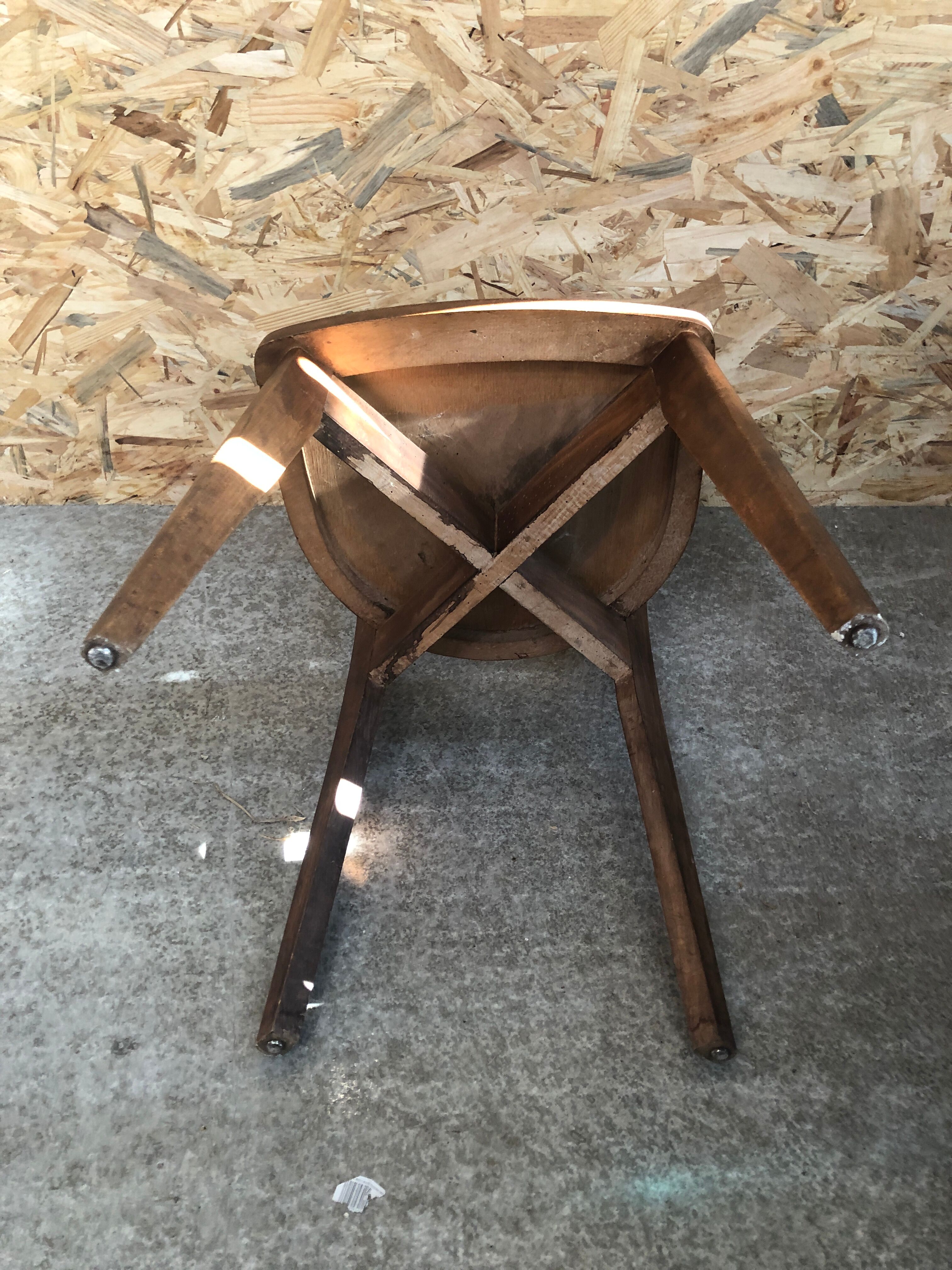 Série de 6 chaises bistrot scandinave bois vintage