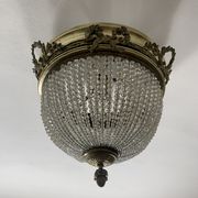 19th brass basket ceiling and beaded glass beads