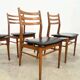 Lot de 4 chaises scandinaves hêtre et skai 60s