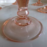 6 luminarc pink glass aperitif glasses