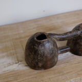 Double inkwell in old wood