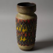 Vase fat lava VEB Haldensleben, zigzag, Allemagne de l'Est, années 1960