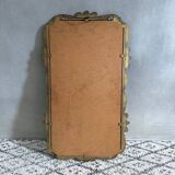 Rectangular vintage wall mirror with bronze frame, bronze mirror