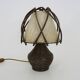 Bedside lamp, table lamp in rattan, bamboo Louis Sognot. 50s