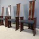 Post modern high back dining chairs, set of 4, 1970s