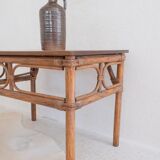 Rattan side table