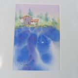 Watercolor landscape of provence