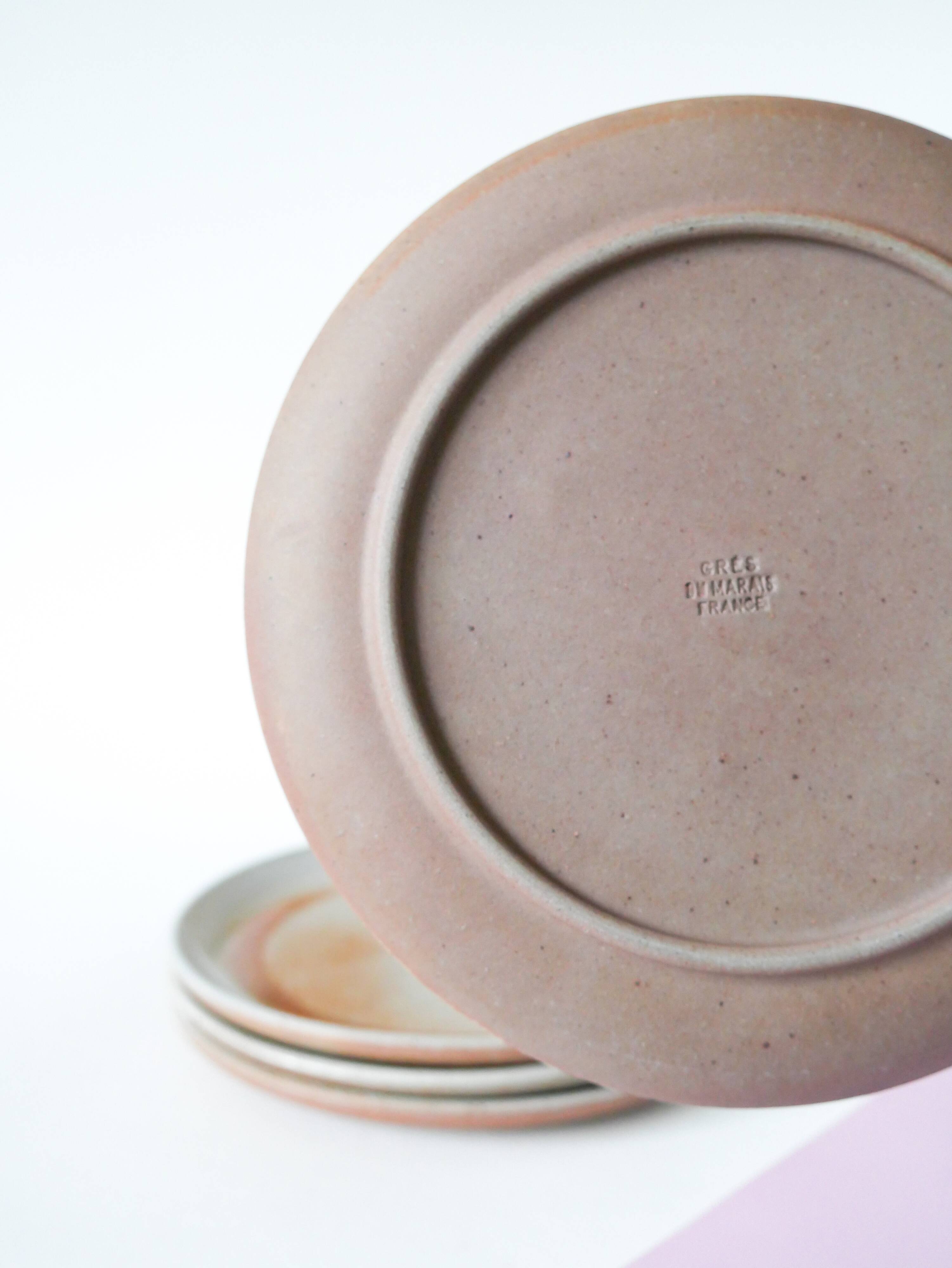 Set of 5 Marais stoneware dessert plates, 1960