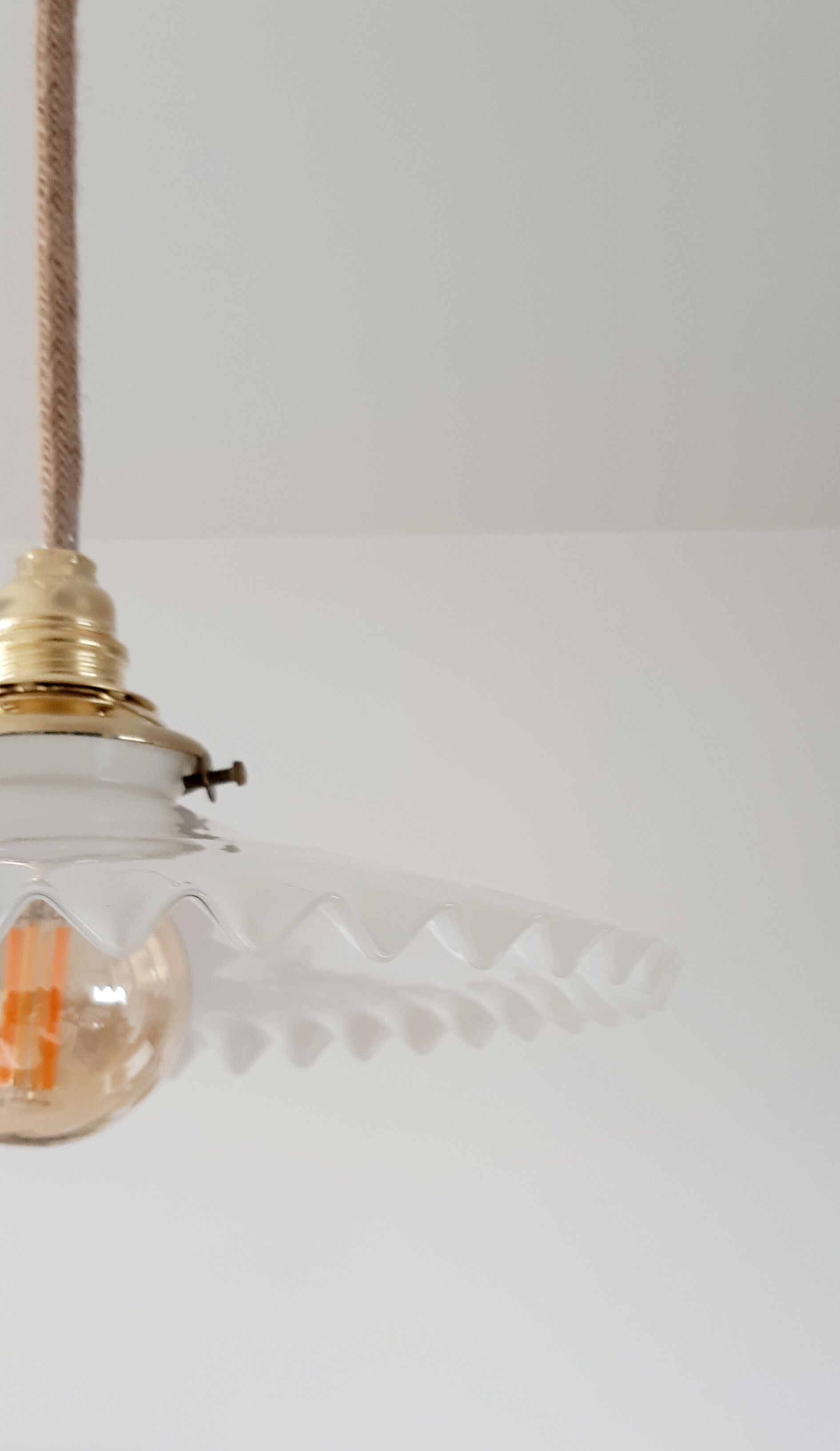 White opaline hanging lamp