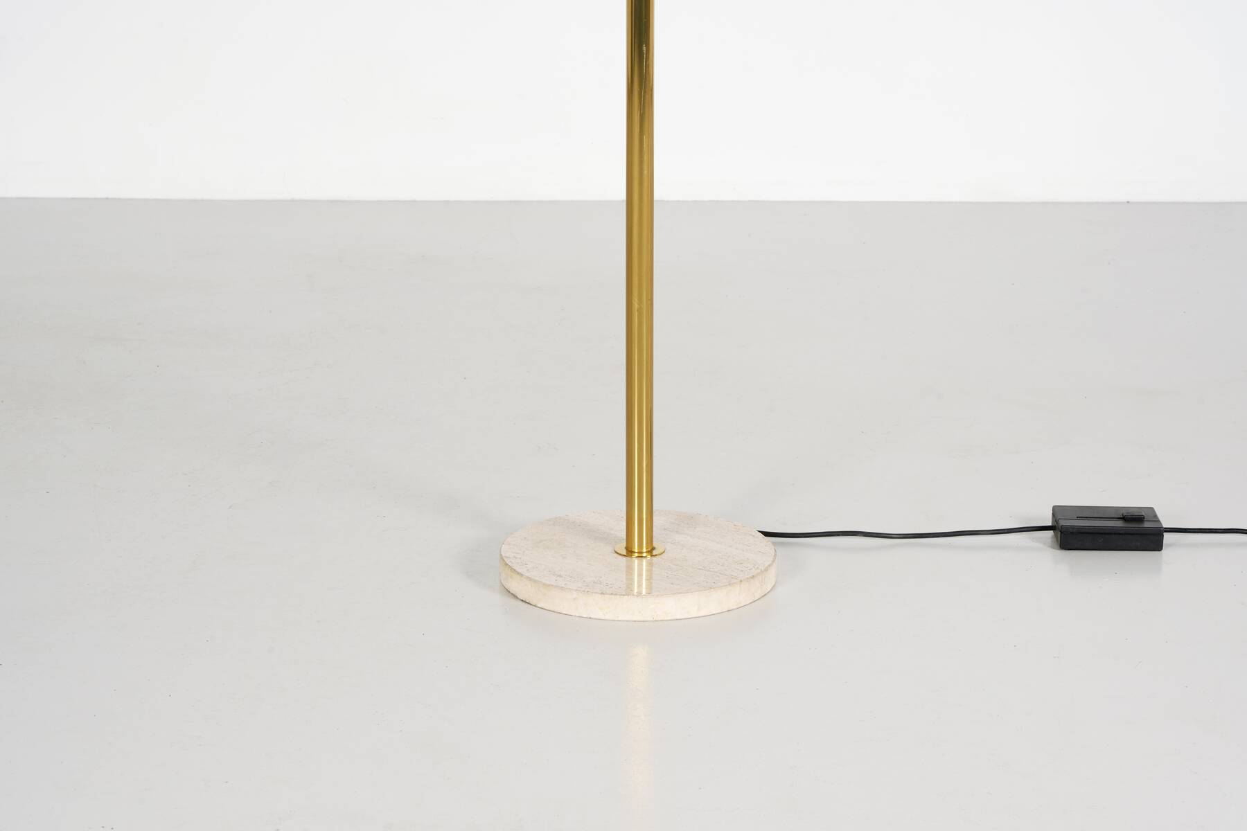 Brass and Burgundy stone floor lamp circa 1970