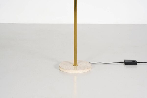Lampadaire en laiton et pierre de bourgogne circa 1970